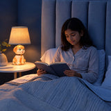 LSB Brown ceramic Dog side Bed Table Lamp, Kids Room Decor