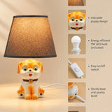 LSB Brown ceramic Dog side Bed Table Lamp, Kids Room Decor