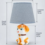 LSB Brown ceramic Dog side Bed Table Lamp, Kids Room Decor