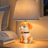 LSB Brown ceramic Dog side Bed Table Lamp, Kids Room Decor