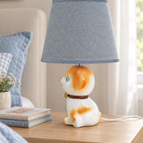 LSB Brown ceramic Dog side Bed Table Lamp, Kids Room Decor