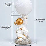 LSB Golden Astronaut Holding Moon, side Bed Table Lamp, Kids Room Decor