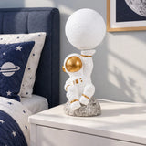 LSB Golden Astronaut Holding Moon, side Bed Table Lamp, Kids Room Decor