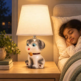 LSB Grey ceramic Dog side Bed Table Lamp, Kids Room Decor