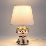 LSB Grey ceramic Dog side Bed Table Lamp, Kids Room Decor