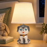 LSB Grey ceramic Dog side Bed Table Lamp, Kids Room Decor