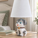LSB Grey ceramic Dog side Bed Table Lamp, Kids Room Decor