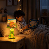 LSB Green ceramic Dino Table side Bed Table Lamp, Kids Room Decor
