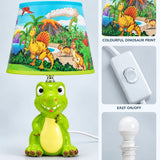 LSB Green ceramic Dino Table side Bed Table Lamp, Kids Room Decor