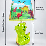 LSB Green ceramic Dino Table side Bed Table Lamp, Kids Room Decor