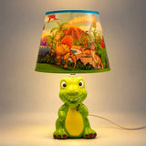 LSB Green ceramic Dino Table side Bed Table Lamp, Kids Room Decor