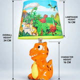 LSB Orange ceramic Dino side Bed Table Lamp, Kids Room Decor