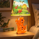 LSB Orange ceramic Dino side Bed Table Lamp, Kids Room Decor