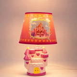 LSB Pink Princess ceramic Castle side Bed Table Lamp, Kids Room Decor