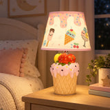 LSB Pink ceramic Ice Cream Table side Bed Table Lamp, Kids Room Decor