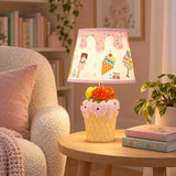 LSB Pink ceramic Ice Cream Table side Bed Table Lamp, Kids Room Decor
