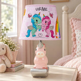 LSB Pink ceramic Rocking Unicorn side Bed Table Lamp, Kids Room Decor