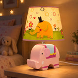 LSB Pink ceramic Elephant side Bed Table Lamp, Kids Room Decor
