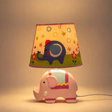 LSB Pink ceramic Elephant side Bed Table Lamp, Kids Room Decor
