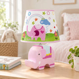 LSB Pink ceramic Elephant side Bed Table Lamp, Kids Room Decor