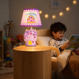 LSB Purple Princess ceramic Castle side Bed Table Lamp, Kids Room Decor