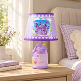 LSB Purple Princess ceramic Castle side Bed Table Lamp, Kids Room Decor