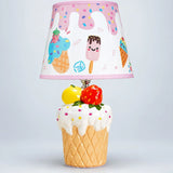 LSB White ceramic Ice Cream side Bed Table Lamp, Kids Room Decor