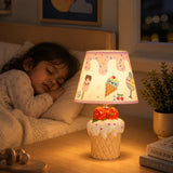 LSB White ceramic Ice Cream side Bed Table Lamp, Kids Room Decor