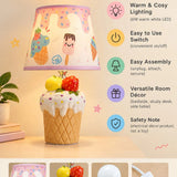 LSB White ceramic Ice Cream side Bed Table Lamp, Kids Room Decor
