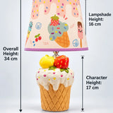 LSB White ceramic Ice Cream side Bed Table Lamp, Kids Room Decor