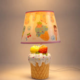 LSB White ceramic Ice Cream side Bed Table Lamp, Kids Room Decor