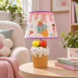 LSB White ceramic Ice Cream side Bed Table Lamp, Kids Room Decor