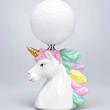 LSB White ceramic Unicorn Moon, side Bed Table Lamp, Kids Room Decor