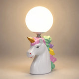 LSB White ceramic Unicorn Moon, side Bed Table Lamp, Kids Room Decor