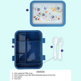 Little Surprise Box,5Sections Blue Space Lunch Box For Kids