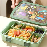 Little Surprise Box,5Sections Olive Dino Lunch Box For Kids