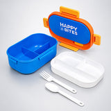 LSB Blue Flap Happy Bites Lunch Box for kids