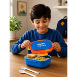 LSB Blue Flap Happy Bites Lunch Box for kids