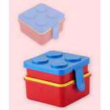 Little Surprise Box,2Pcs Square Blue Lego Lid Bpa Free Plastic Kids Lunch Box Plus Cup Bottle For Kids