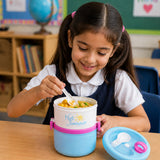 LSB Blue Hot Summer Double Decker Stainless Steel Lunch Box