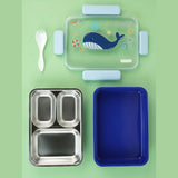 Little Surprise Box,Blue Whale Big Size Stainless Steel Kids Lunch Box