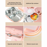 Little Surprise Box,Big Size Clouds Bunny Stainless Steel Lunch Box with Lunch Bag & free Dip Box