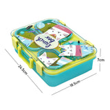 Little Surprise Box,Mint & Fluro Meow Compact Tiffin Lunch Box for Kids