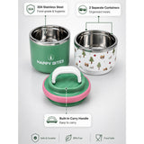 LSB Forest Bear Happy Bites Double Decker Stainless Steel Lunch Box