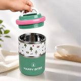 LSB Forest Bear Happy Bites Double Decker Stainless Steel Lunch Box