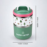 LSB Forest Bear Happy Bites Double Decker Stainless Steel Lunch Box