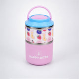 LSB Fruity Happy Bites Double Decker Stainless Steel Lunch Box