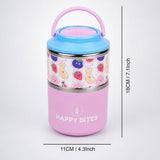 LSB Fruity Happy Bites Double Decker Stainless Steel Lunch Box