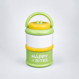 LSB Green Happy Bites Double Decker Stainless Steel Lunch Box