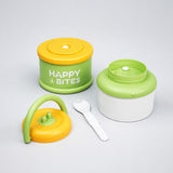 LSB Green Happy Bites Double Decker Stainless Steel Lunch Box